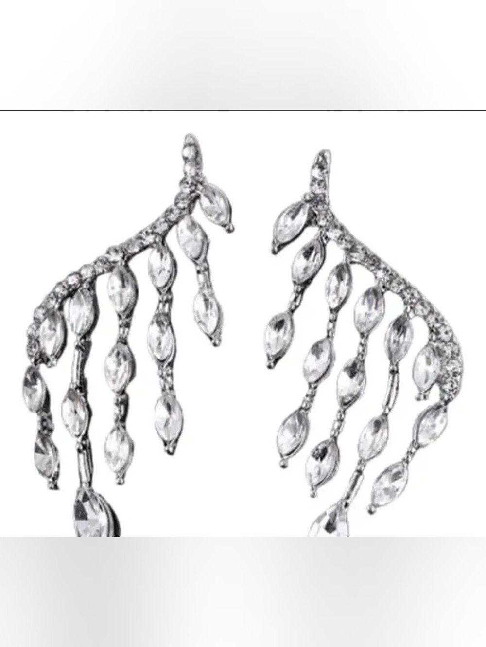 $8 Each Or Bundle 5/$20 Silver Crystal Drop Dangle Earrings